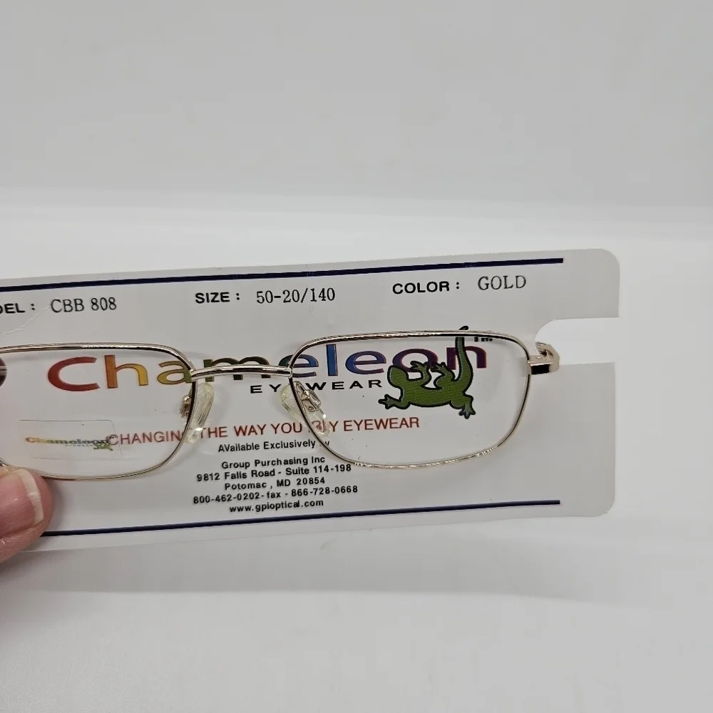 NEW Chameleon Eyewear gold tone wire frame glasses FOR FRAMES ONLY